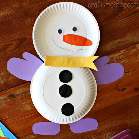 Cute Paper Plate Snowman Craft for Kids
