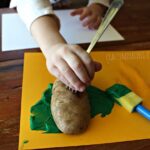 Christmas Tree Potato Stamping Craft for Cards