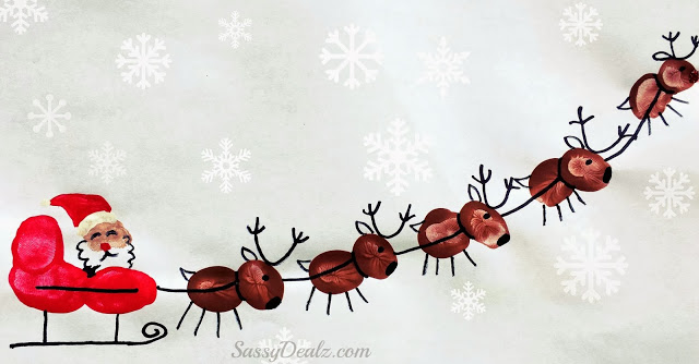 santa-sleigh-reindeer-fingerprint-crafts