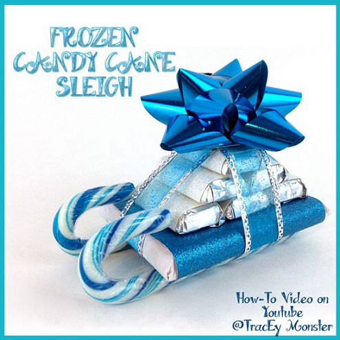 Frozen Candy Cane Sleigh Gift Idea