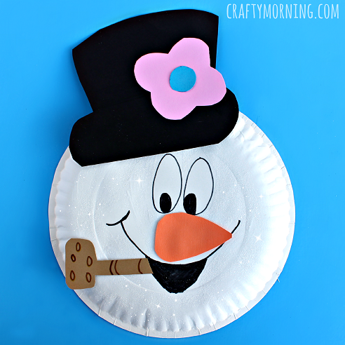 Paper Plate Frosty the Snowman Craft