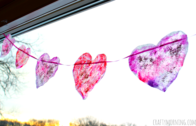 Coffee Filter Heart Garland for Valentine's Day