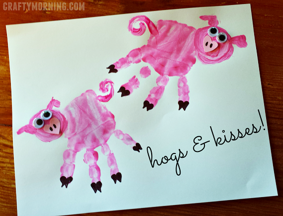 Handprint Pig Valentine Craft for Kids
