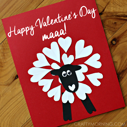 Heart Shaped Sheep Valentine Craft Idea