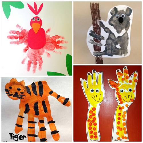 Fun Zoo Animal Handprint Crafts for Kids