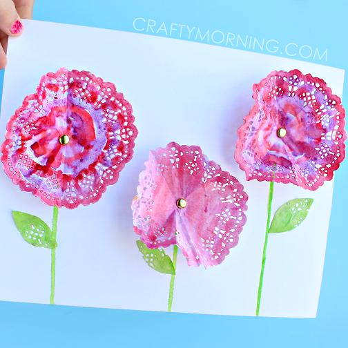 3D Doily Flowers (Spring Craft for Kids)
