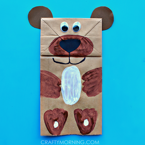 Paper Bag Bear Puppet Kids Can Make - Crafty Morning