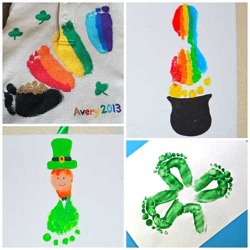 St. Patrick's Day Footprint & Handprint Crafts for Kids - Crafty Morning