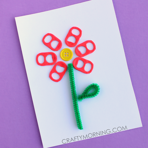 Soda Pop Tab Flower Card/Craft Idea