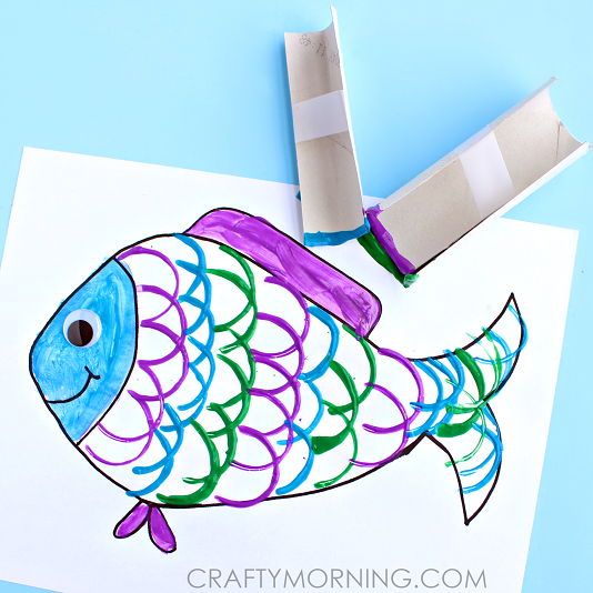 Make Fish Scales Using Toilet Paper Rolls