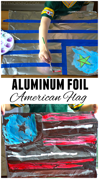 fun-aluminum-foil-american-flag-4th-of-july-kids-craft