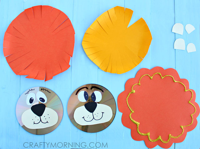 recycled-cd-lion-craft-for-kids