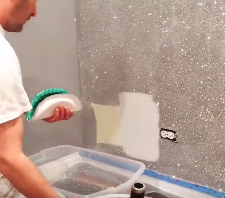 He Uses a Blow Dryer to Make a Glitter Wall and It's Amazing