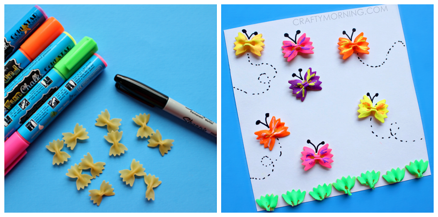 Bow-Tie Noodle Butterfly Craft for Kids