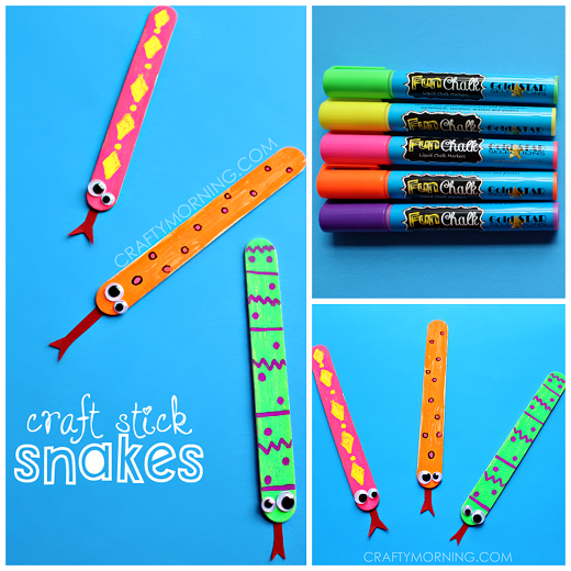 Easy Craft Stick Snakes