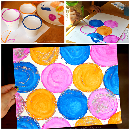 Easy Circle Cup Painting for Kids