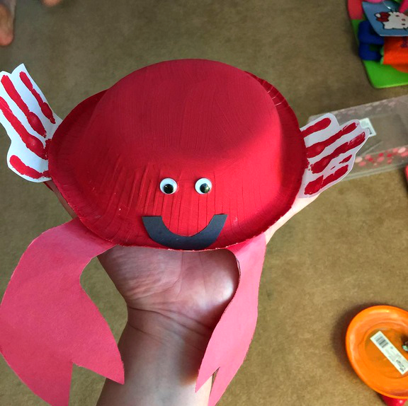 Paper Bowl Crab Craft for Kids