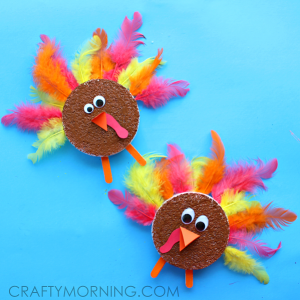Foam Disc Turkeys (Kids Thanksgiving Craft) - Crafty Morning