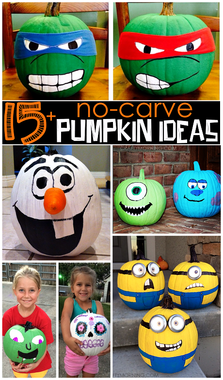 Clever No Carve/Painted Pumpkin Ideas for Kids