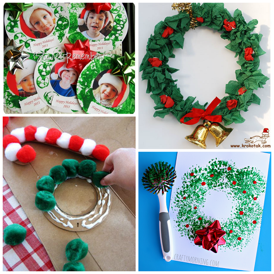 DIY Christmas Wreath Craft for Kids: Make an Easy Holiday Wreath Out of Construction  Paper, Crafts