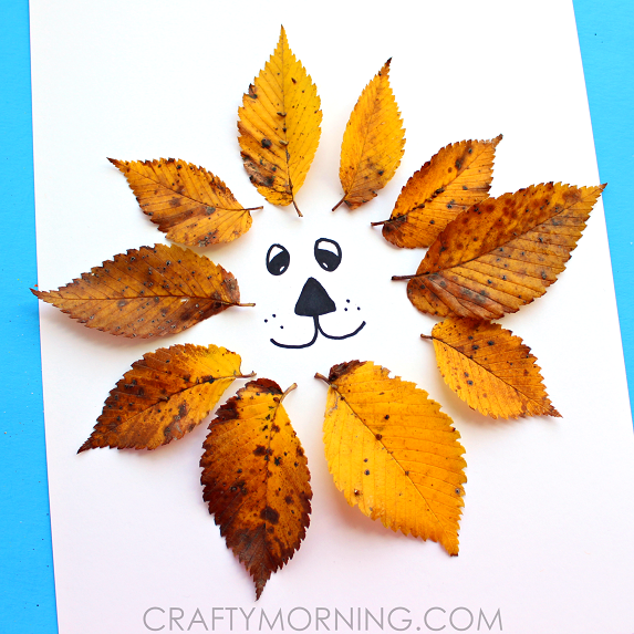 Easy Leaf Lion Kids Craft - Crafty Morning