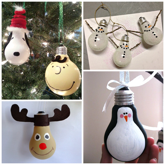 Creative Christmas Light Bulb Ornaments
