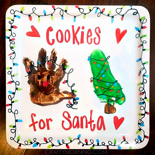 Handprint/Footprint Santa's Cookie Plate