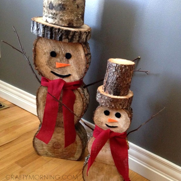 Log Snowmen Decorations for Christmas/Winter