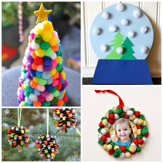 Pom Pom Christmas Crafts for Kids