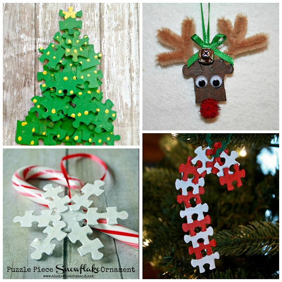 Puzzle Piece Christmas Ornaments for Kids to Make - Crafty Morning