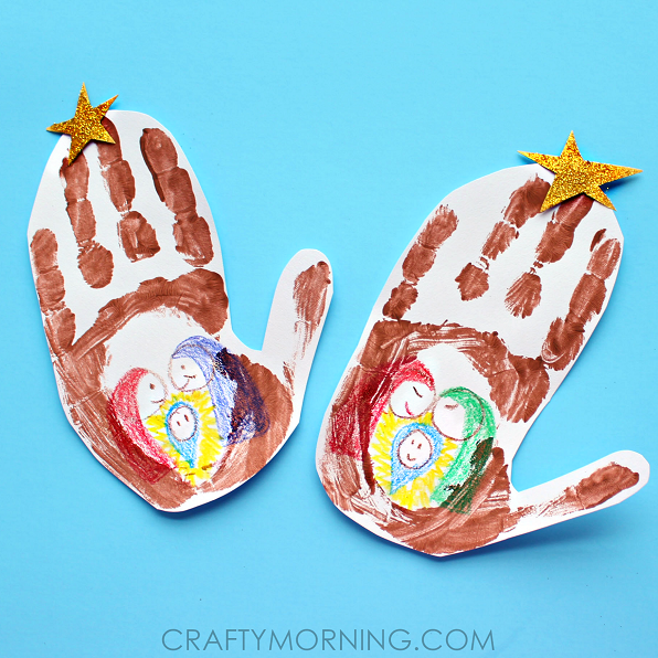 Handprint Stable (Jesus in a Manger Kids Craft)