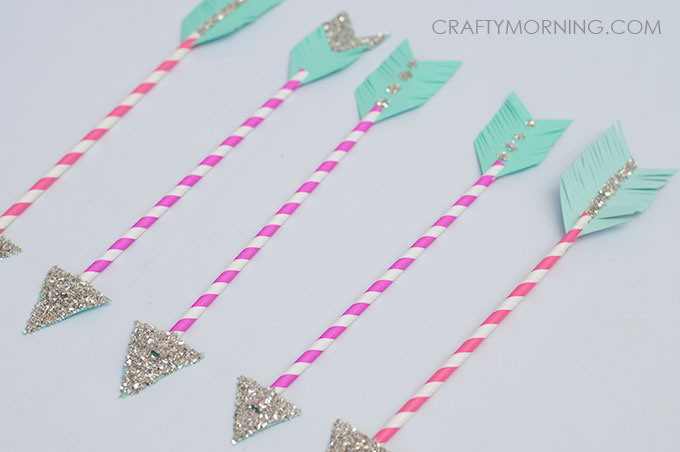 Paper Straw Cupid Arrows (Kids Valentine Craft)