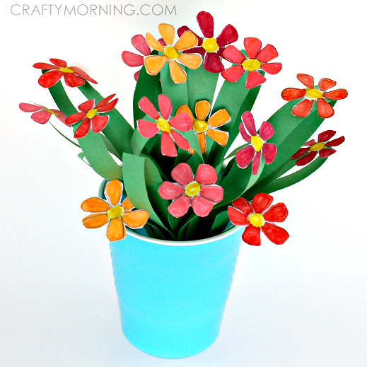 3D Paper Flower Bouquet Craft for Kids