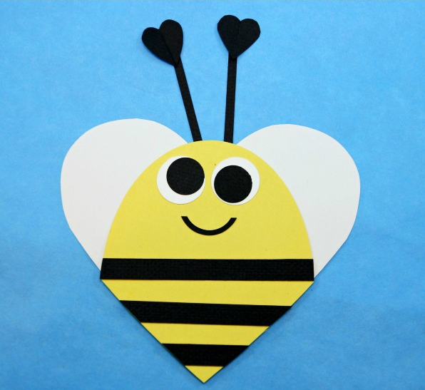 Heart Shaped Valentine Bee Craft for Kids