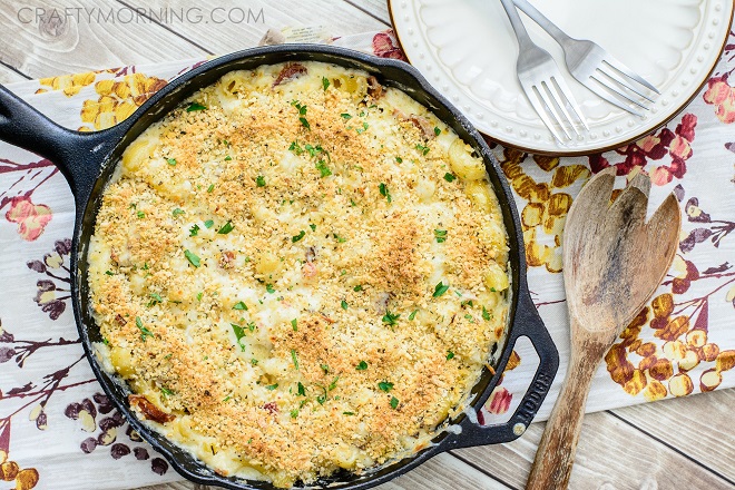 Skillet Bacon Mac and Cheese-5