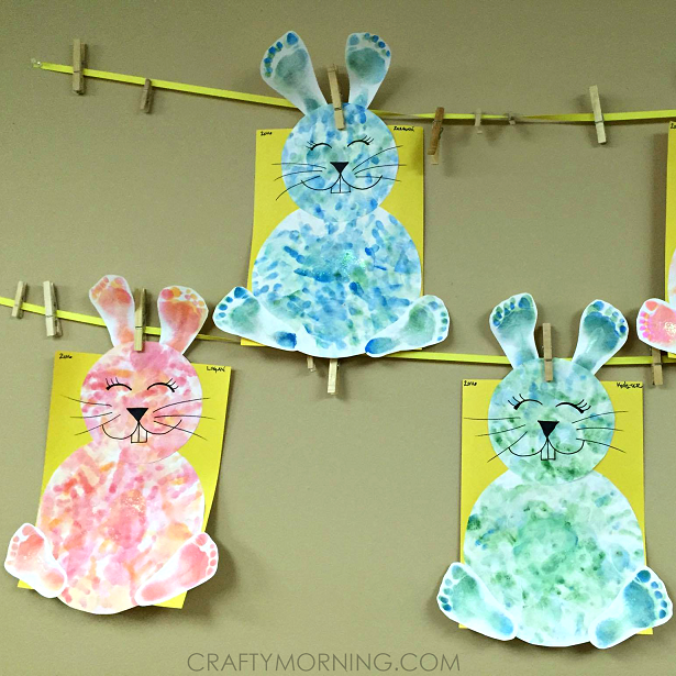 Footprint/Handprint Easter Bunny Craft for Kids
