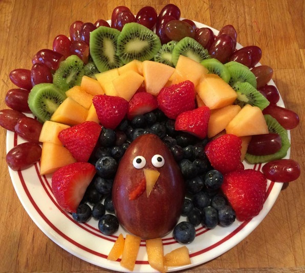 Fruit Turkey Platter for Thanksgiving