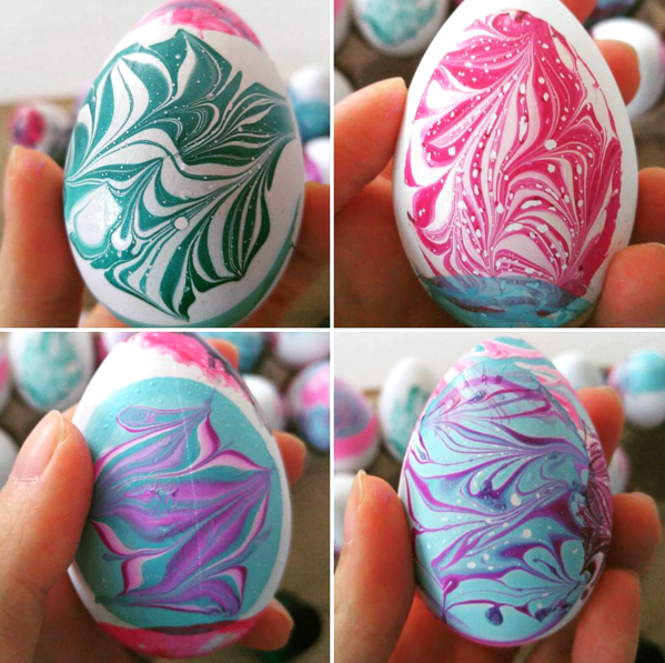 Water Marble Easter Egg Decorating