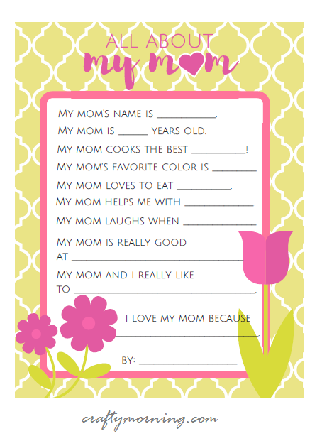 All About Mom & Grandma (Free Mother's Day Printables)