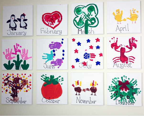Handprint Kids Calendar Craft Idea