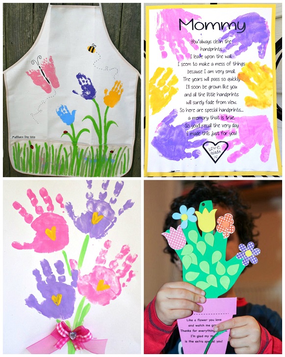 Mother's Day Handprint Crafts & Gift Ideas for Kids to Make - Crafty ...