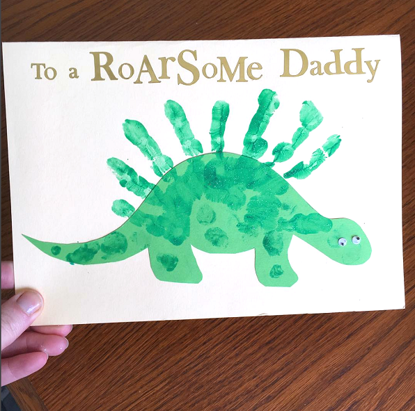 Handprint Dinosaur Father s Day Card Crafty Morning