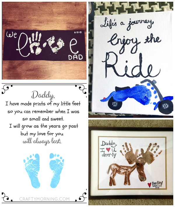 memory keepsake footprint art Father's Day Gift footprint craft Birthday Present for Daddy
