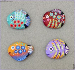 Paint Rocks to Look like Turtles & Fish - Crafty Morning