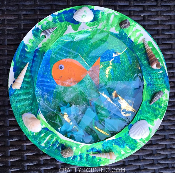 Paper Plate Porthole Fish Craft for Kids