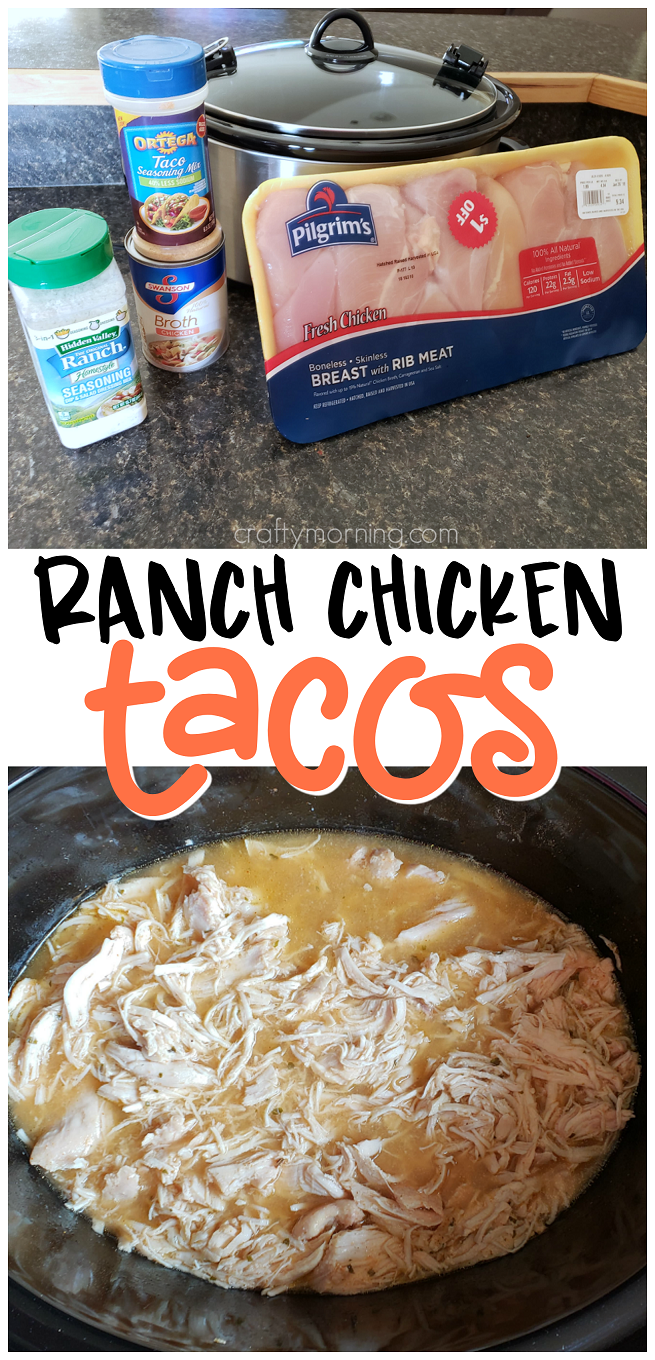 Ranch Chicken Tacos (Crockpot Recipe)