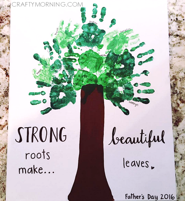 Strong Roots Make Beautiful Leaves Handprint Art
