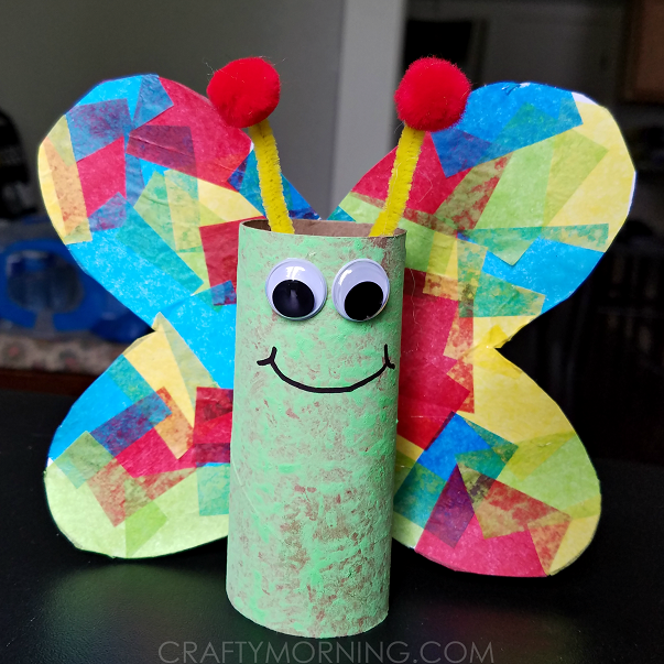 Cardboard Tube Butterfly Kids Craft