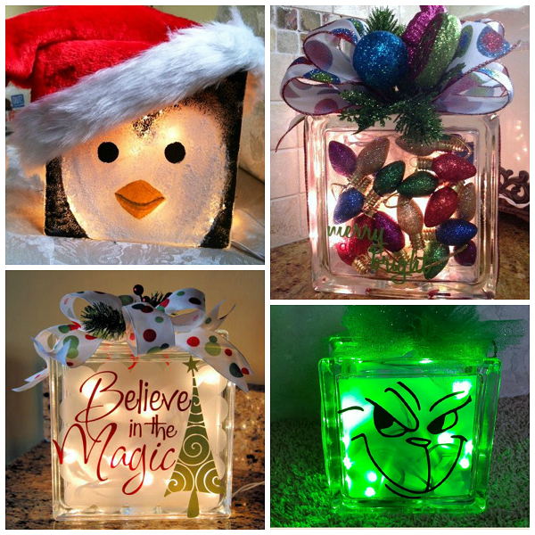 Christmas Glass Block Craft Ideas
