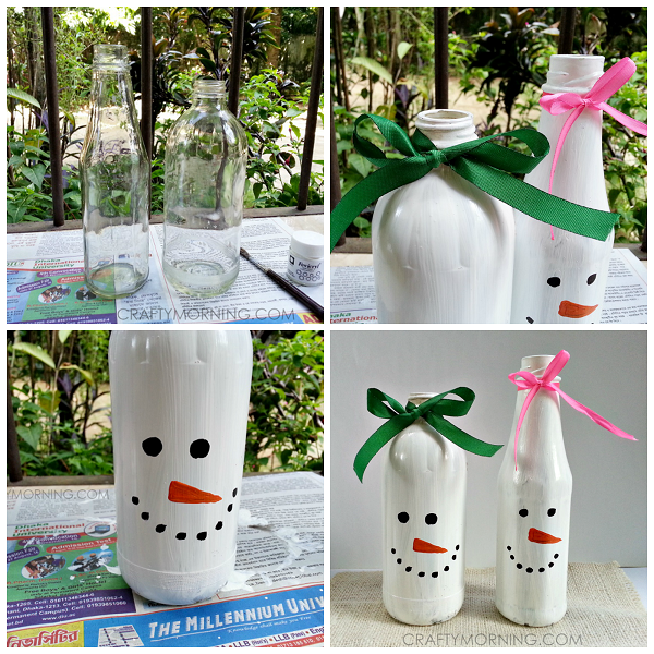 Turn Bottles into Snowmen
